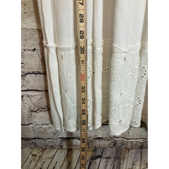 Emma G Broomstick Skirt Womens Medium White Tiered Country Cottage Romantic - Picture 8 of 11